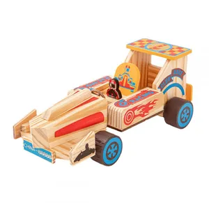 Simulation Wooden Racing Car Model thumbnail-5