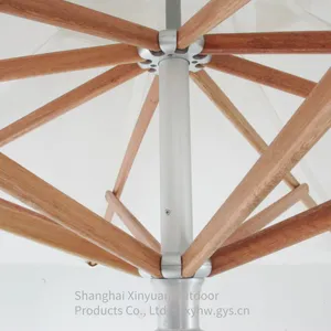 Luxury Patio Umbrella With Aluminum Pole and Solid Wood Rib Design for Home Use, Customized Sun Umbrella thumbnail-3