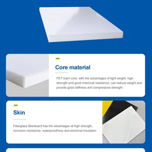 Anti-Scratch FRP PET Composite Board Retail Kiosk Countertop Panel Durable High Gloss Commercial Service Area FRP Sandwich Panel thumbnail-2