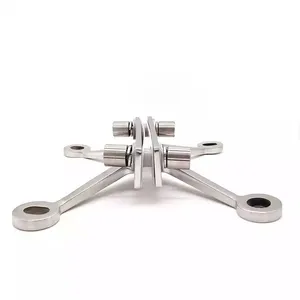 Curtain Wall Spider for Shopping Mall Entrance Building Facade 150mm 250mm SS304 Satin Finish thumbnail-5