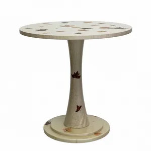 Maple Leaf Fluttering Marquetry Round Table thumbnail-1