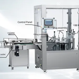 Fully Automatic High-speed Tracking Liquid Oral Bottle Filling Machine, Rotary Vial Essential Oil Filling, Capping and Crimping Machine thumbnail-1