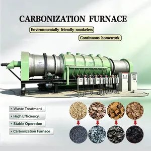 Continuous Rice Husk Carbonization Furnace Industrial Biomass Charcoal Making Furnace for Rice Husk Recycling Production EPC thumbnail-1