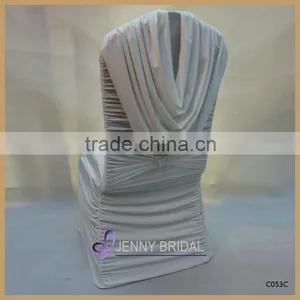 C053 Light Pruple Elegant Cheap Spandex Chair Cover for Weeding thumbnail-4