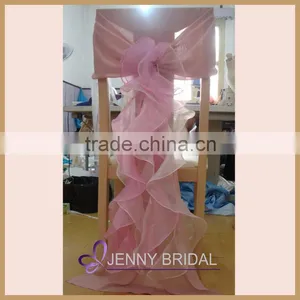 C003E China Wholesale Light Pink Blush Organza Cheap Chair Covers for Sale thumbnail-1