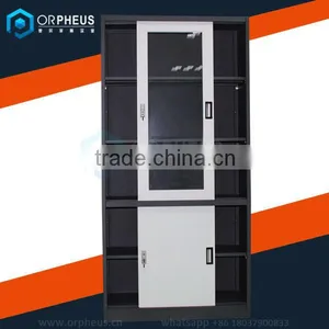 Knocked Down 4 Sliding Door File Cabinet 4 Horizontal Shelves Inside Disassembled Filing Cabinet thumbnail-1