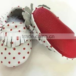 2015 Soft Leather Baby Shoes Crib Moccasins MOQ 50 Pairs/mix 4 Size thumbnail-5