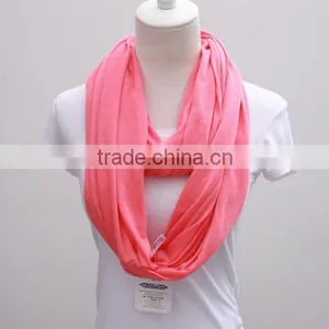 Hot Sale Woman Fashion Plain Cotton Infinity Scarf thumbnail-5
