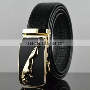 Fashion Cowhide Waistband Men's Automatic Buckle Full Grain Leather Belt thumbnail-3