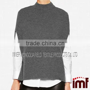 Cashmere Fresh Style Solid Color Batwing Sleeveless Loose Pullover Sweater thumbnail-1