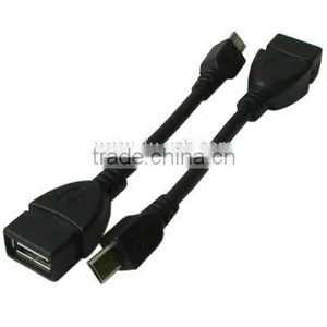 Black USB 2.0 AF to Micro USB 5 Pin Male OTG Adapter Cable, Length: 10cm thumbnail-2