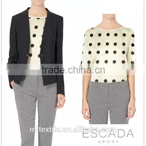 Dot Pattern Printed 16mm Stretch Silk Fabric thumbnail-2