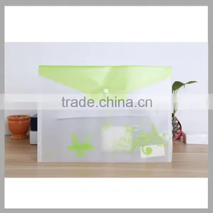 Office Stationery A4 Clear Plastic Bag PP Clear File Folder Envelop Shape Document File Bag With Snap Closure thumbnail-4