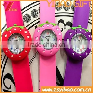 Newest Design Stawberry Shaped Silicone Slap Watch thumbnail-1