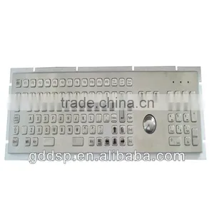 Black Metal Industrial and pc Computer Keyboard With Trackball or Touchscreen thumbnail-3