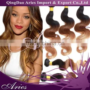 Grade 7A Peruvian Virgin Hair Body Wave Three 3 Tone Ombre Hair Extensions Unprocessed Peruvian Body Wave Virgin Hair thumbnail-1