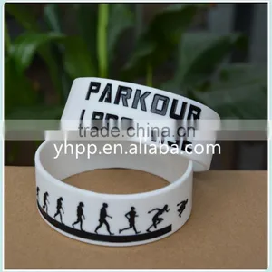 Custom Design Parkour I Promised Silicone Wristband Bracelets for Sport Adult Size 1" Wide thumbnail-4
