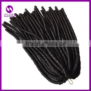 Wholesale 8 Colors Optional 110g 18" Crochet Twist Braids Ebony Synthetic Braiding Hair Soft Dreadlocks Hair Extensions thumbnail-6