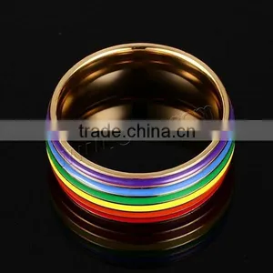 Epoxy Sticker Colorful Fashion Stainless Steel Finger Ring thumbnail-2