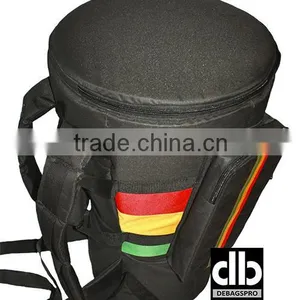 African Djembe Drums Gig Bags Pro Nylon Black Rasta Stripe thumbnail-4
