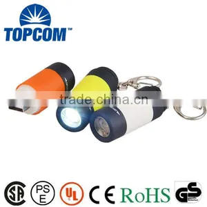 USB Rechargeable LED Keychain Light With Fire Retardant ABS Body Flashlight Quality Choice thumbnail-1