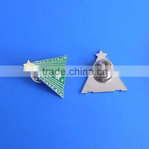 Christmsa Tree Triangle Metal Lapel Pin for Christmas Design Day thumbnail-1