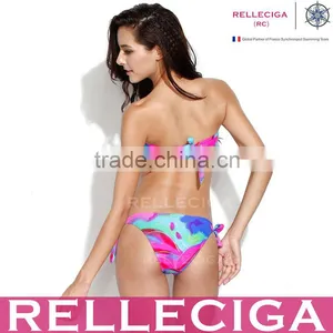 RELLECIGA 2016 New Sexy Abstract Foil Pattern V Wire Bandeau Bikini Swimsuit thumbnail-3