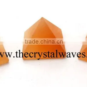 Orange Selenite Wholesale Pyramid From Crystal Waves Khambhat Gujarat India thumbnail-1