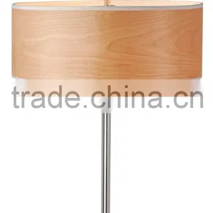 2015 New Design Modern Wooden Shade Livingroom Desk Lamp With Steel in Chrome Base Bedside Desk Lamp thumbnail-1