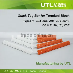 ZB4 ZB6 ZB8 10B Blank Strip Markers for DIN Rail Mounted Terminal Blocks Spacing (Pack of 10) thumbnail-1