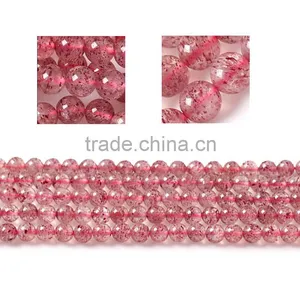 Hot Fashion Gem Crystal Beads Wholesale Natural Strawberry Crystal Semi-finished Beaded Chain DIY Handmade Jewelry thumbnail-4