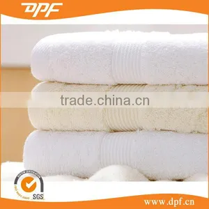 100% Cotton Beige Color With Satin Border Bath Towel thumbnail-1
