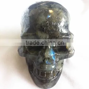 Labradorite Skull Gemstone Sculpture Decor thumbnail-1