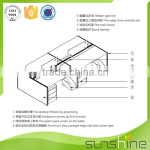 YS-SW01 Office Partition Workstation Computer Desk Willow Tabletop 4 Seats Funiture China Supplier Quality Choice thumbnail-6