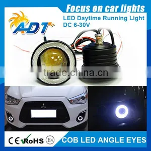 2.5" 3.0" 3.5" Car LED Fog Lamps, DRL Lights With COB Halo Angel Eye Rings thumbnail-1