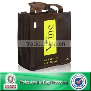 100% Recycled Non Woven 6 Bottle Shopping Bag thumbnail-1