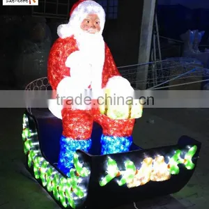 Christmas Moose Car Santa in Car Christmas Decoration Santa Sleigh Decoration Light Christmas Light With Santa and Reindeer thumbnail-4