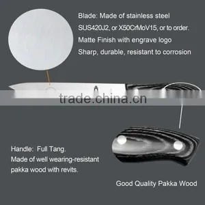 Stainless Steel Blade 3cr13 Black Slicing Knife thumbnail-2