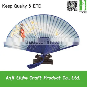 New Products Japanese Style Bamboo Silk Fan thumbnail-1