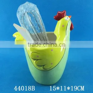 Wholesale Cock Design Ceramic Utensil Holder for Easter thumbnail-5