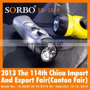 Salable Dynamo LED Hand Cranking Rechargeable Flashlight Emergency Powerful Flashlight With Radio thumbnail-1