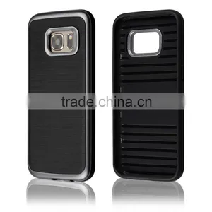 C&T Heavy Duty Brushed Metal Texture Hybrid Dual Layer Slim Protector Case Cover for Samsung Galaxy S7 thumbnail-2
