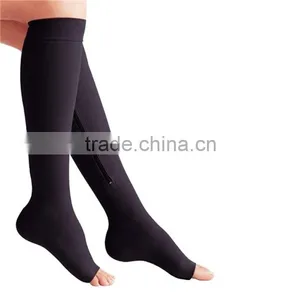 S-SHAPER China Factory Supplier Zipper Compression Socks Knee Support High Open Toe Socks With Zip Sox thumbnail-4