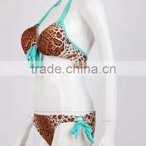 Classical Leopard Printed Push up Honey Girl Sexy Bikini Modest Swimwear thumbnail-5