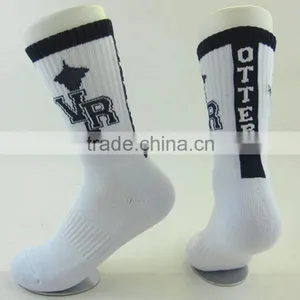 Wholesale Custom Happy Women White Terry Socks thumbnail-1