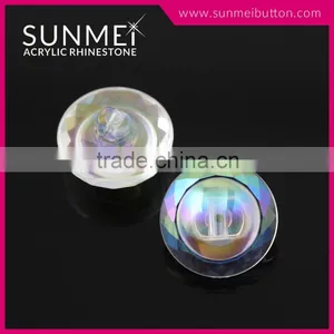 Lead Free ab Acrylic Round Oriental Button for Cloth thumbnail-1