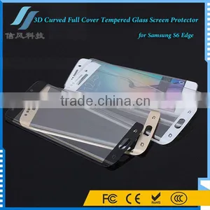 3D Curved Full Cover Tempered Glass for Samsung S6 Edge Screen Protector Black thumbnail-6
