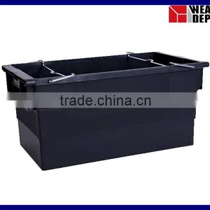 N-7440/350B - Stack Nest Black Plastic Container With Bars thumbnail-2