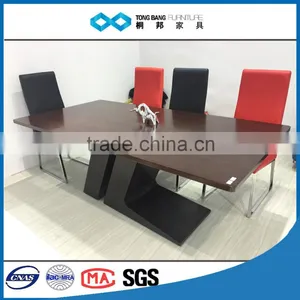 High Quality Wooden Living Room Furniture Mdf Veneer Dining Table thumbnail-1