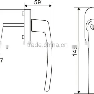 90110505 Aluminum Alloy Door and Window Handle With Lock (For PVC Doors and Windows) thumbnail-2